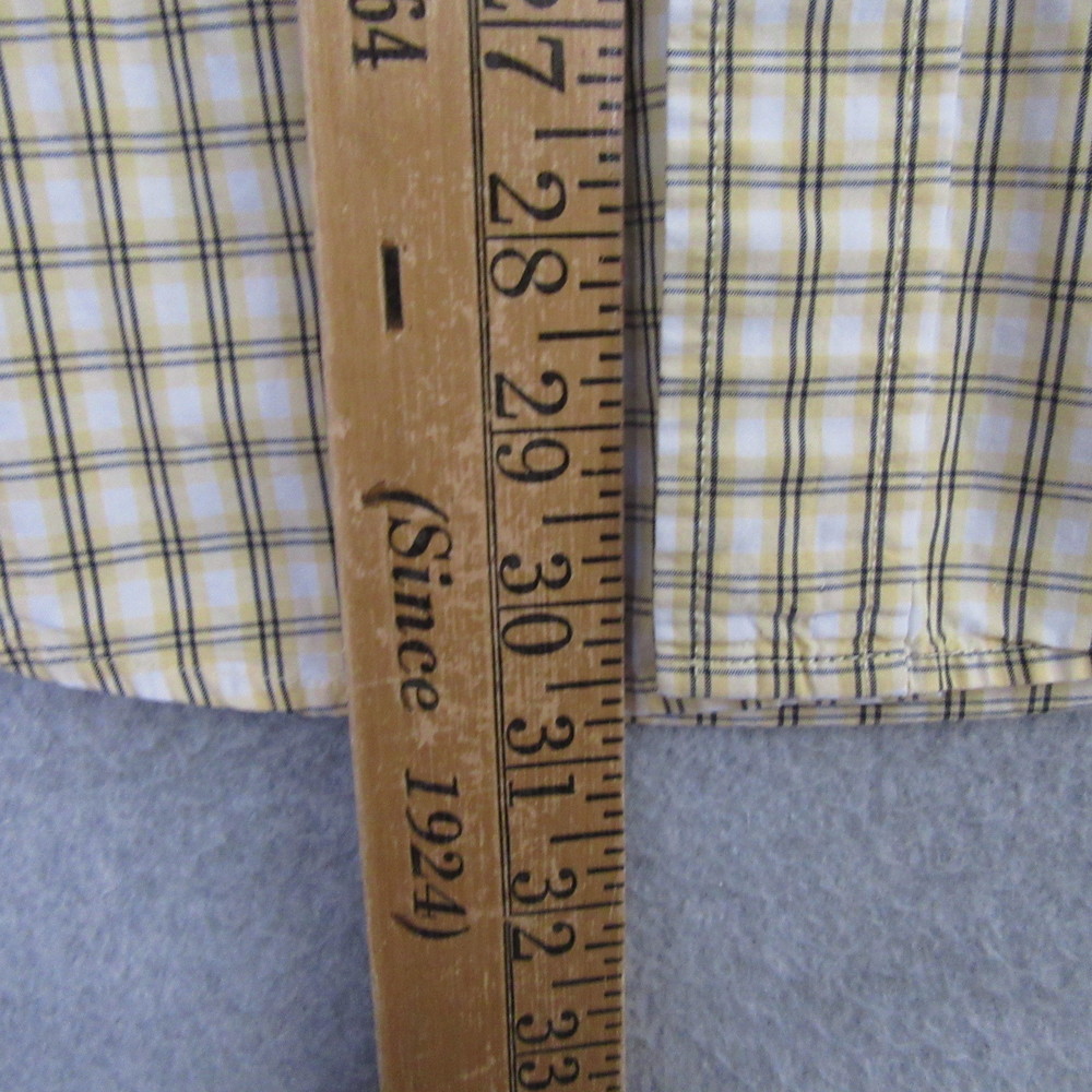Eddie Bauer Mens Button Down Shirt L Yellow Plaid Long Sleeve 100% Cotton - Picture 7 of 9
